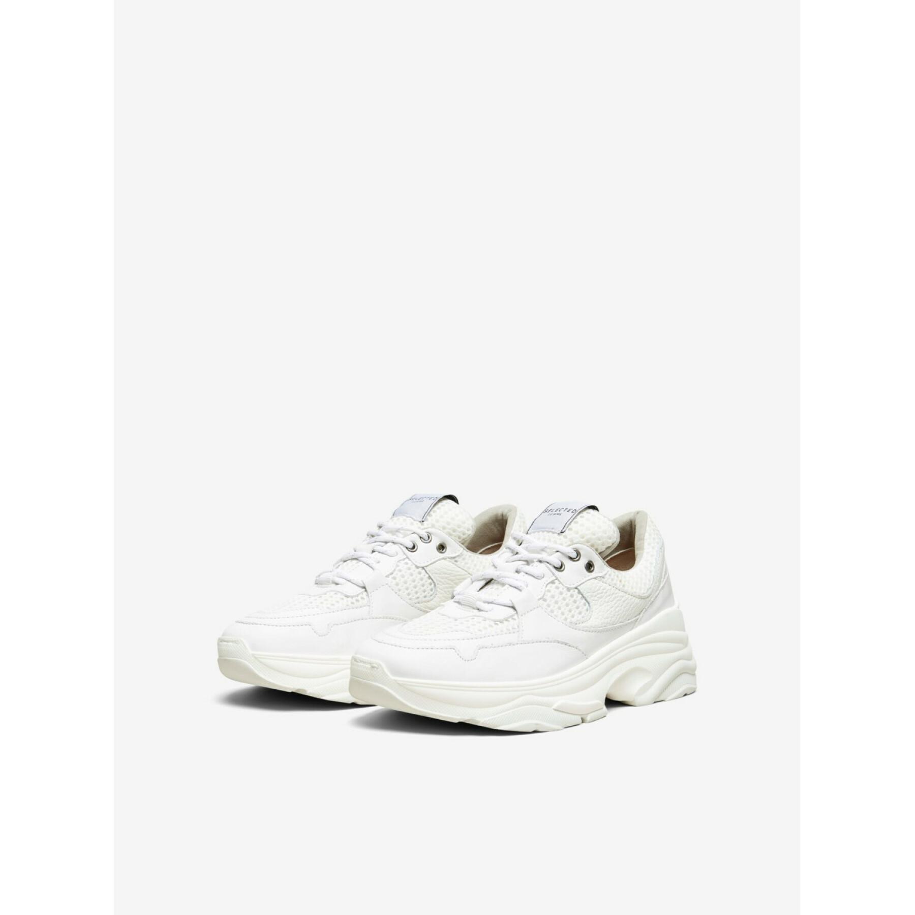 Buty damskie Selected Gavina leather trainer