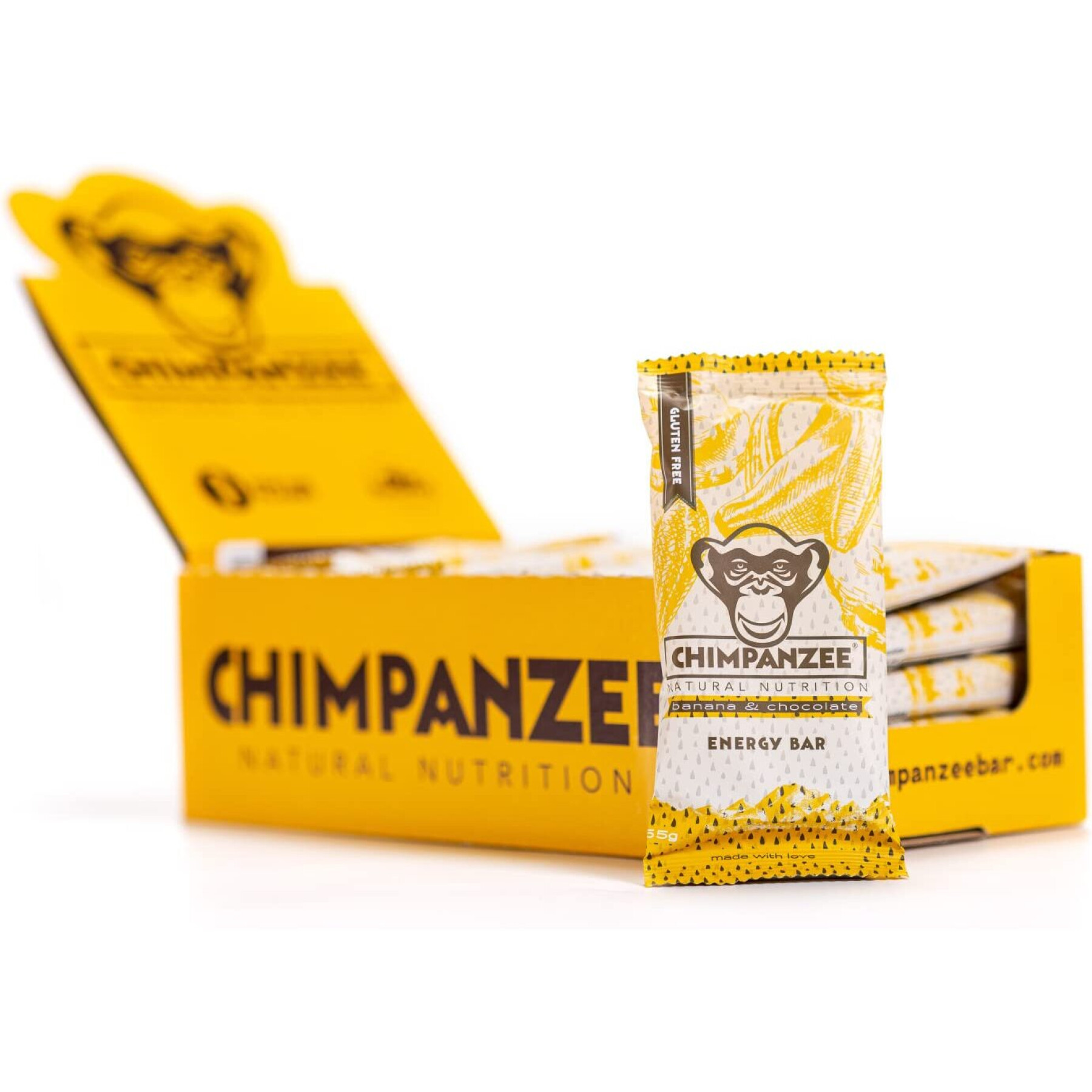 Baton energetyczny Chimpanzee vegan (x20) : banane/chocolat 55g 