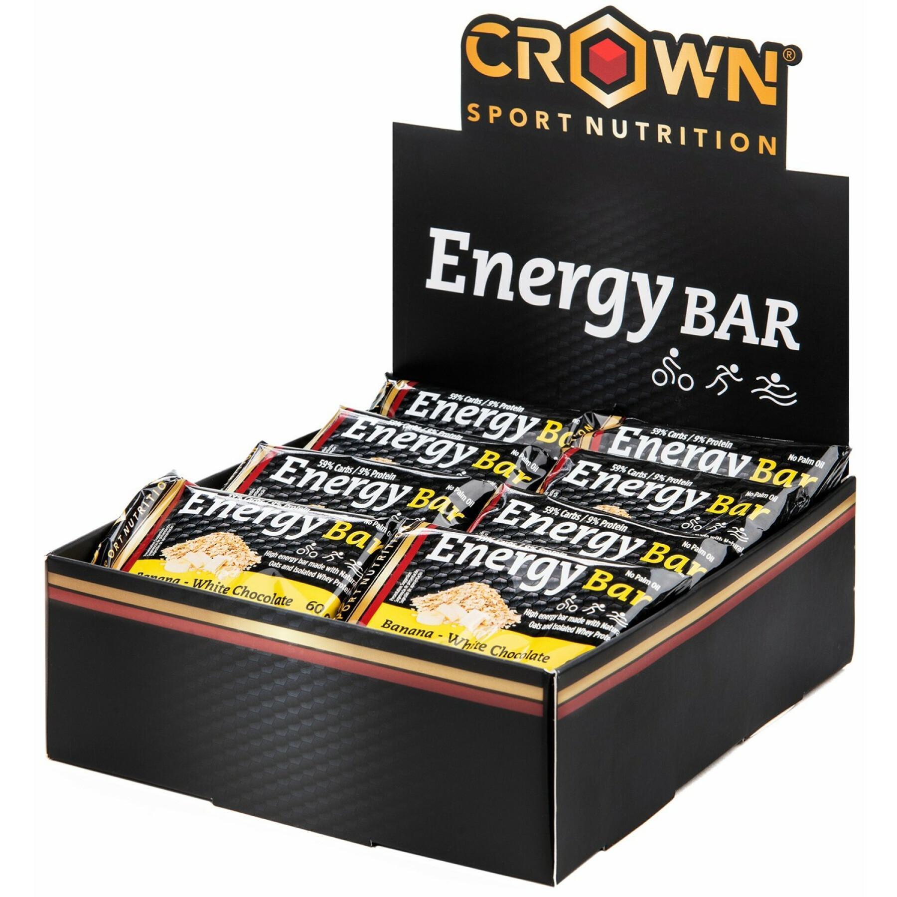 Batony odżywcze Crown Sport Nutrition Energy - banane et chocolat blanc - 60 g (x12)