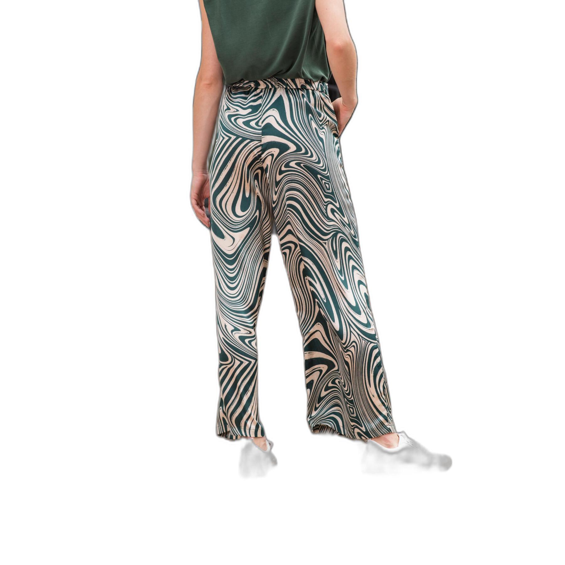 Damskie spodnie o szerokich nogawkach z nadrukiem graficznym La Petite Étoile Iwa