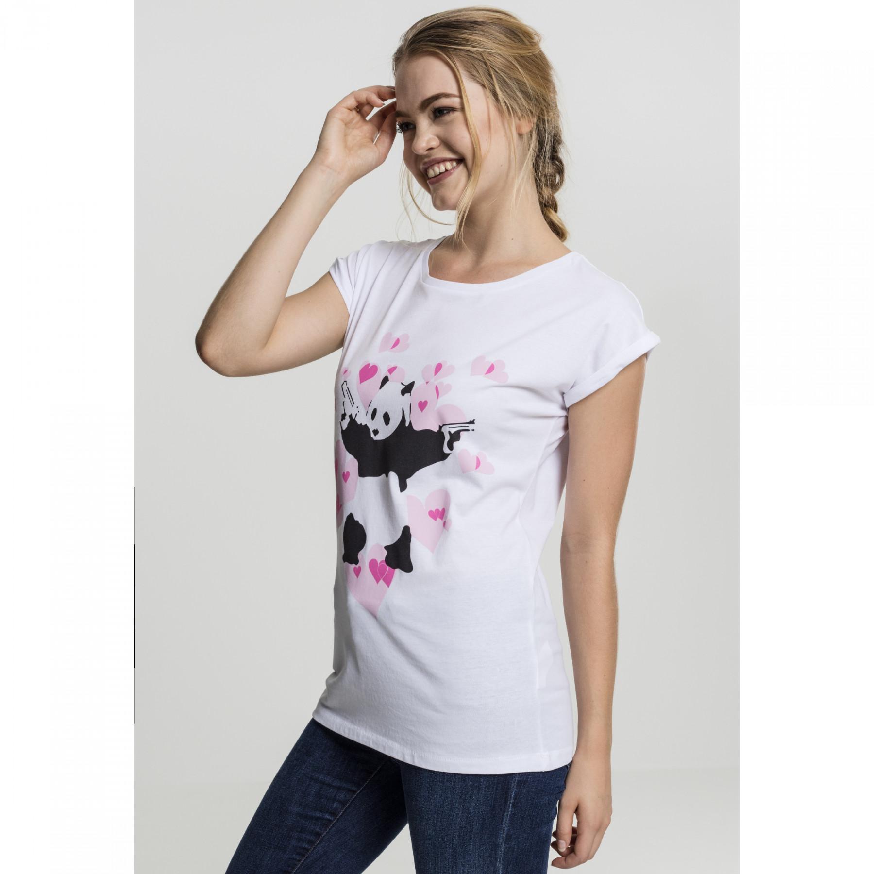 Damski t-shirt miejski classic banky panda heart