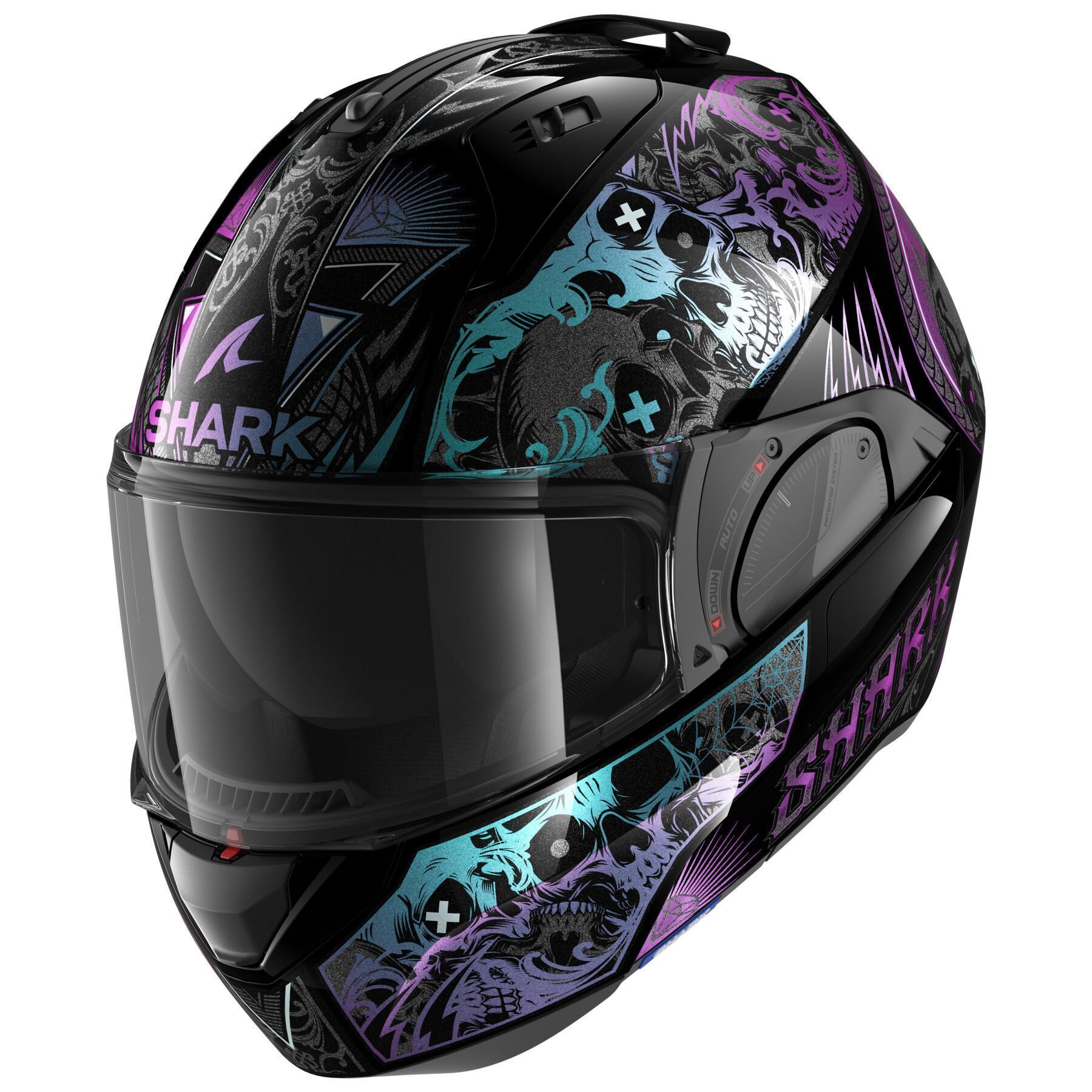 Modułowy kask motocyklowy Shark Evo Es K-Rozen Black Violet Glitter