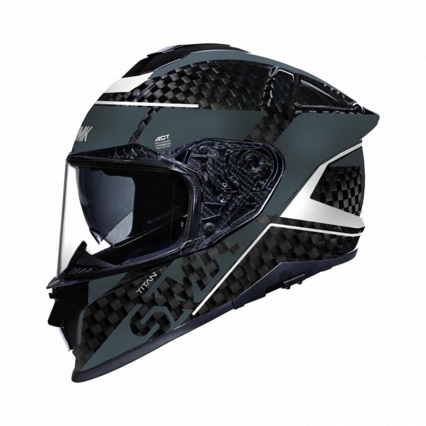 Kask motocyklowy z pełną twarzą SMK titan carbon nero