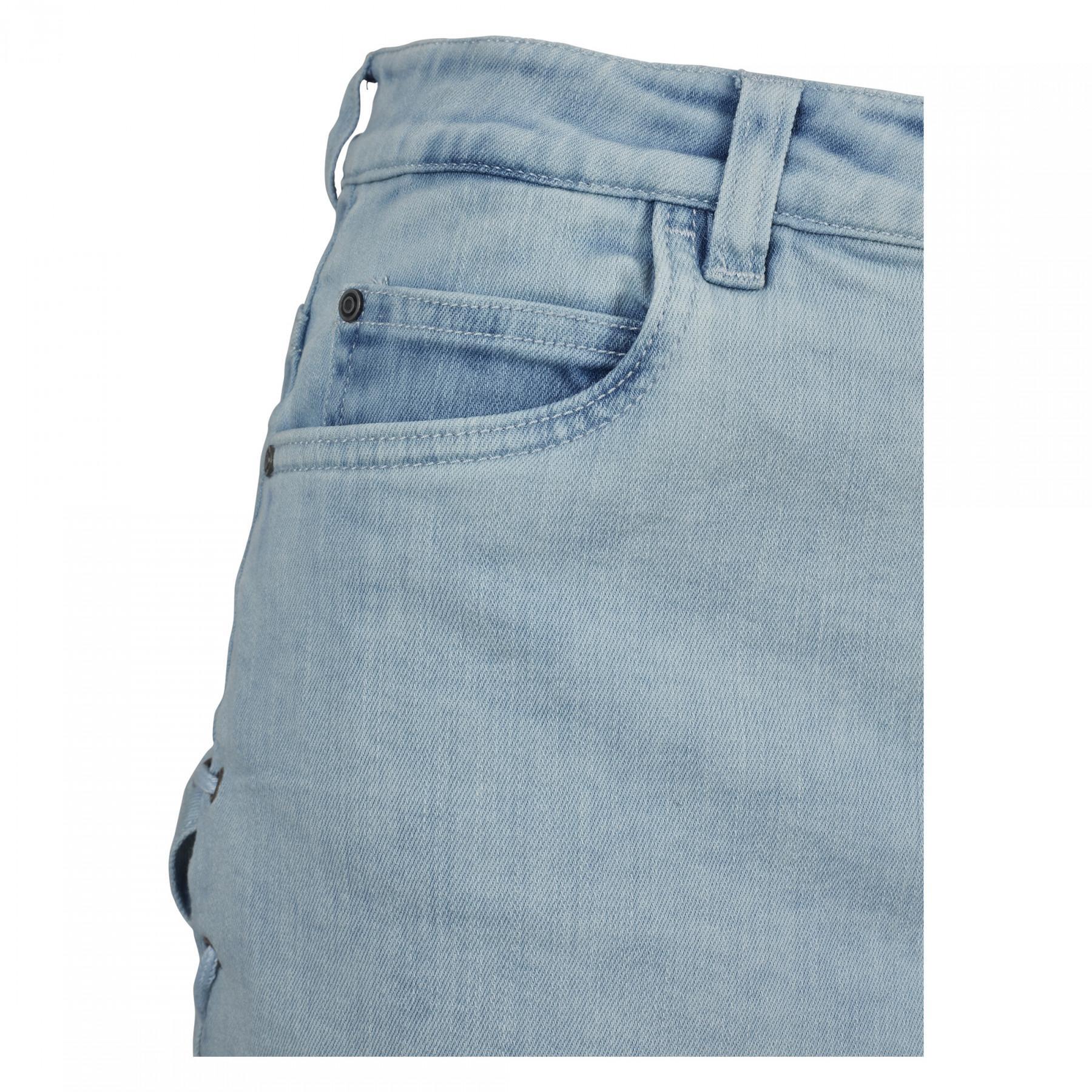 Spódnica damska miejska klasyczna jeansowa sznurowana