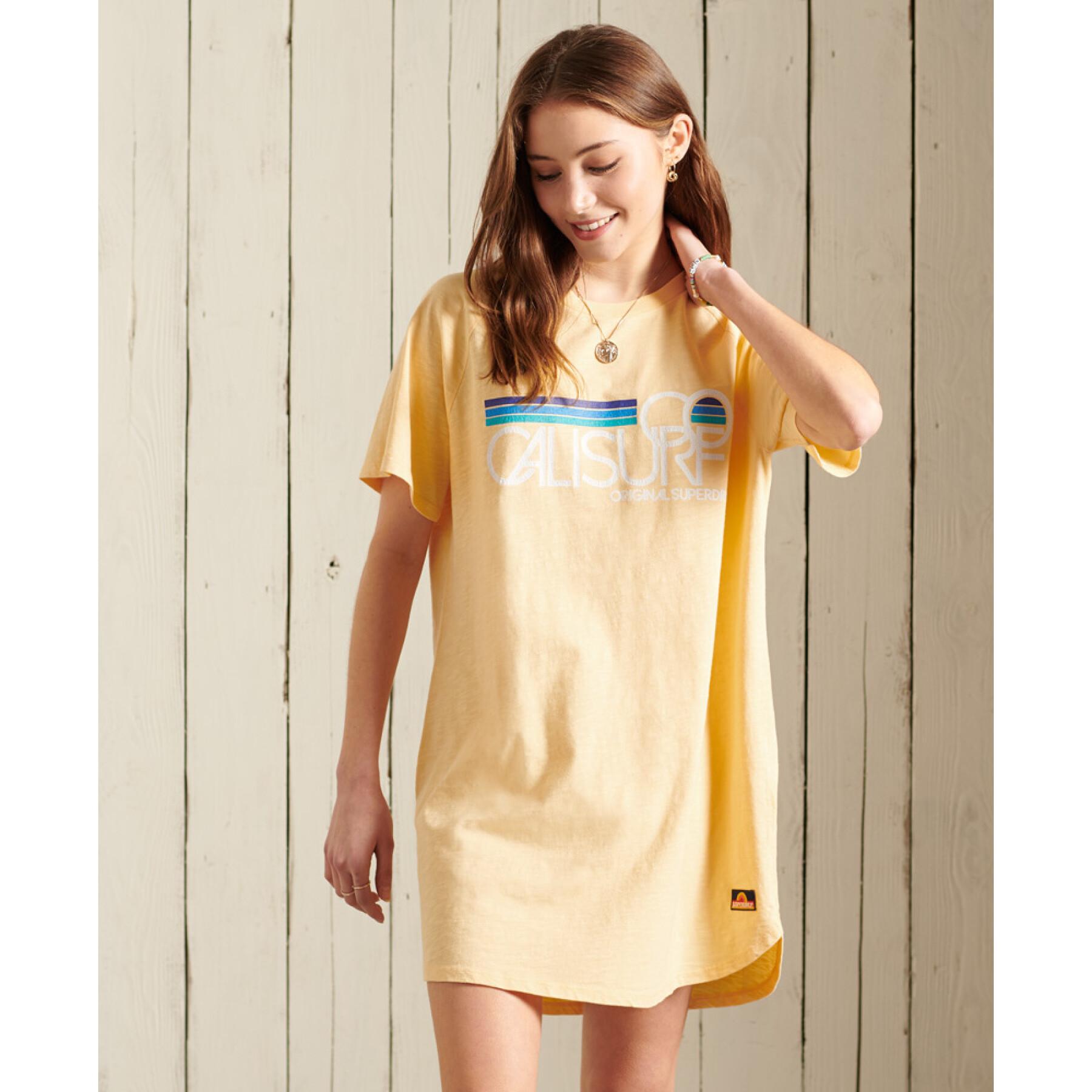 Damska sukienka t-shirt z raglanowymi rękawami Superdry Cali Surf