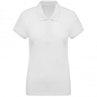 Damska koszulka polo z białymi, pikowanymi rękawami