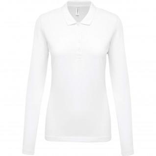 Koszulka polo damska slim-fit Kariban piqué blanc