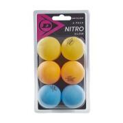 Zestaw 6 piłeczek do tenisa stołowego Dunlop 40+ nitro glow