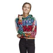 Sweatshirt bluza z kapturem dla kobiet adidas FARM Rio 3-Stripes