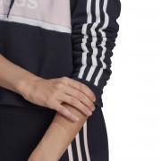Damska krótka bluza z kapturem adidas Essentials Logo Colorblock Fleece